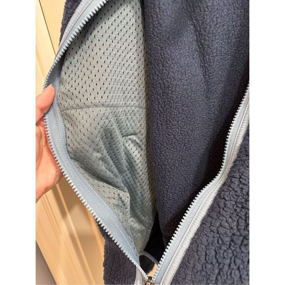 Patagonia Kids' Retro Pile Fleece Jacket New Navy w/Light Plume Grey - Picture 6 of 8